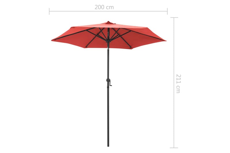 Parasoll terrakotta 200x211 cm aluminium - Brun - Utemöbler - Solskydd - Parasoll