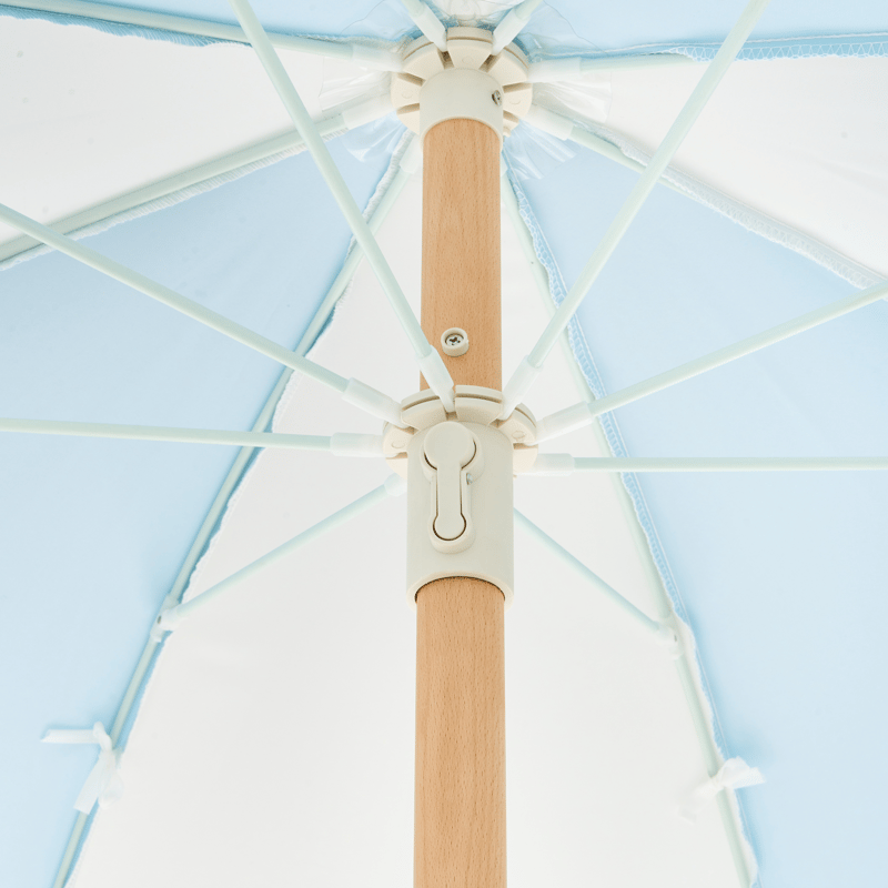 Parasoll utomhus 155 cm Mondello - vit/blå - Utemöbler - Solskydd - Parasoll - Strandparasoll