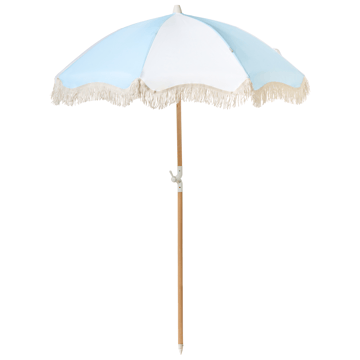 Parasoll utomhus 155 cm Mondello - vit/blå - Utemöbler - Solskydd - Parasoll - Strandparasoll