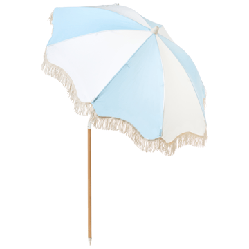 Parasoll utomhus 155 cm Mondello - vit/blå - Utemöbler - Solskydd - Parasoll - Strandparasoll