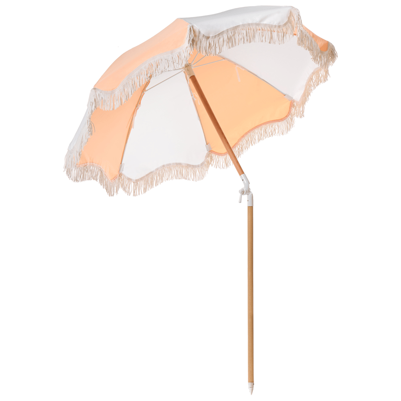 Parasoll utomhus 155 cm Mondello - vit/orange - Utemöbler - Solskydd - Parasoll - Strandparasoll