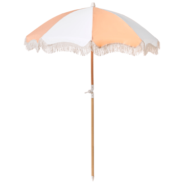 Parasoll utomhus 155 cm Mondello - vit/orange - Utemöbler - Solskydd - Parasoll - Strandparasoll