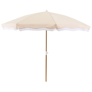 Parasoll utomhus 232 cm Sestriere - beige/vit/brun - Utemöbler - Solskydd - Parasoll - Balkongparasoll