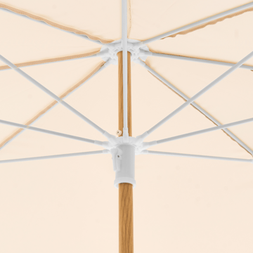 Parasoll utomhus 232 cm Sestriere - beige/vit/brun - Utemöbler - Solskydd - Parasoll - Balkongparasoll