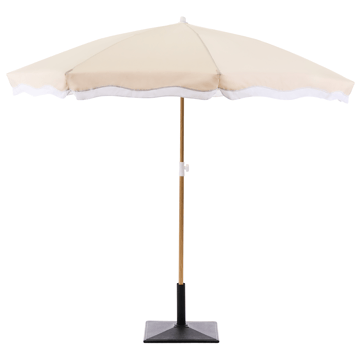 Parasoll utomhus 232 cm Sestriere - beige/vit/brun - Utemöbler - Solskydd - Parasoll - Balkongparasoll