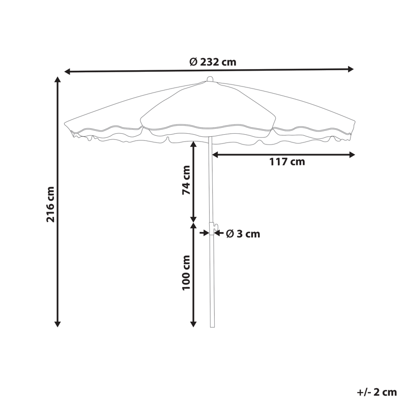 Parasoll utomhus 232 cm Sestriere - blå/vit/brun - Utemöbler - Solskydd - Parasoll - Balkongparasoll