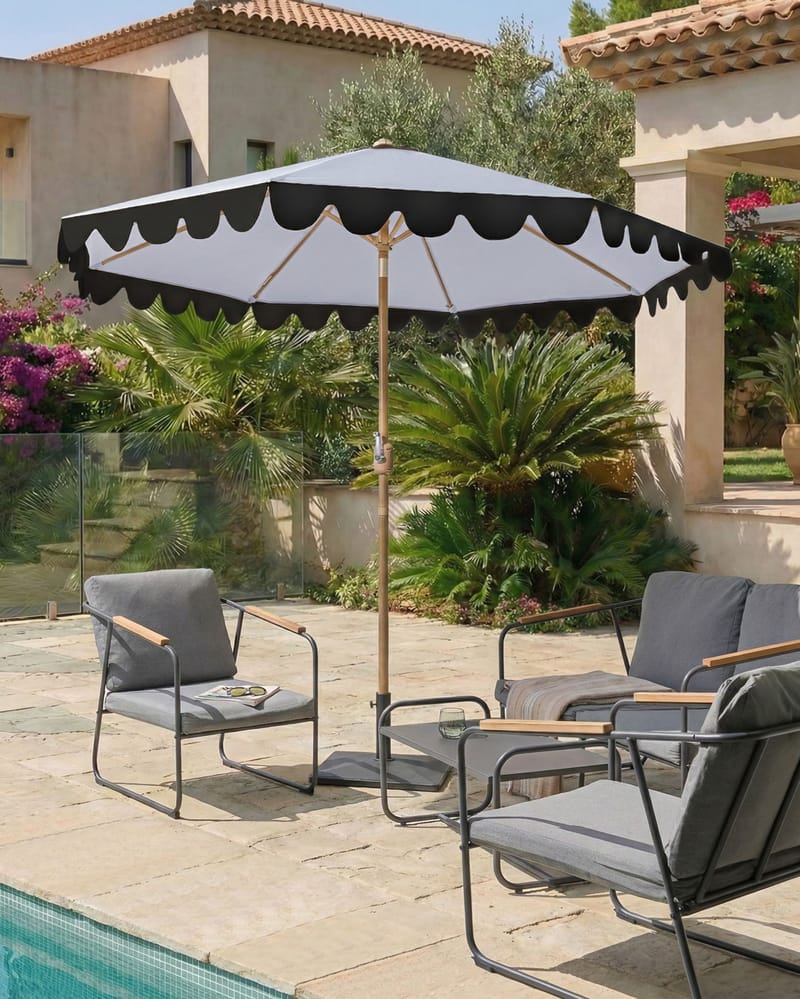 Parasoll utomhus 270 cm Isolotto - grå/brun/svart - Utemöbler - Solskydd - Parasoll - Balkongparasoll