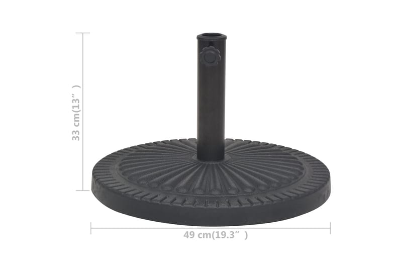 Parasollfot i harts rund svart 14 kg - Svart - Parasollfot