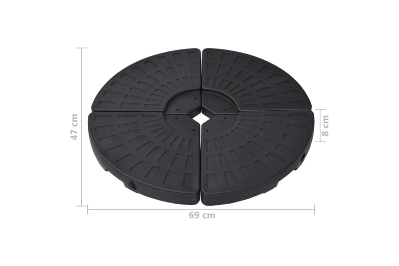 Paraollfot fläktformad 4 st svart - Svart - Parasollfot