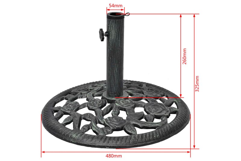 Parasollfot gjutjärn 12 kg 48 cm - Grön - Utemöbler - Solskydd - Parasoll - Parasollfot