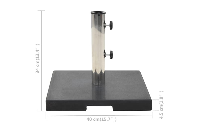 Parasollfot granit 20 kg fyrkantig svart - Svart - Utemöbler - Solskydd - Parasoll - Parasollfot