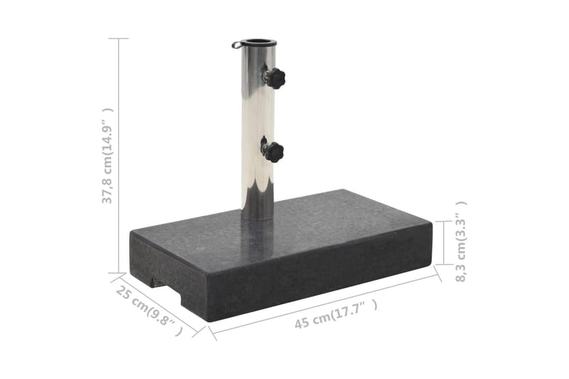 Parasollfot granit 25 kg rektangulär svart - Svart - Utemöbler - Solskydd - Parasoll - Parasollfot