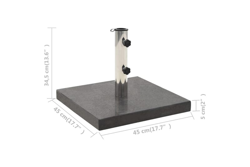 Parasollfot granit 30 kg fyrkantig svart - Svart - Utemöbler - Solskydd - Parasoll - Parasollfot