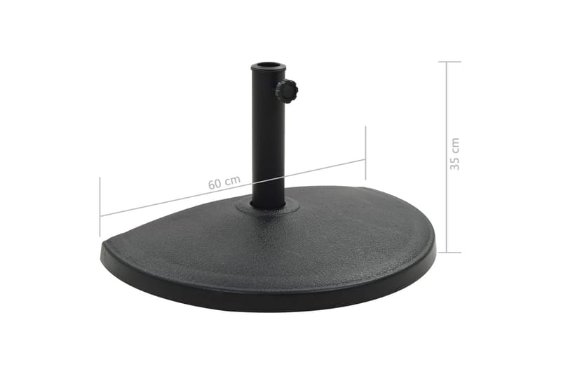 Parasollfot halvrund polyresin 15 kg svart - Svart - Utemöbler - Solskydd - Parasoll - Parasollfot