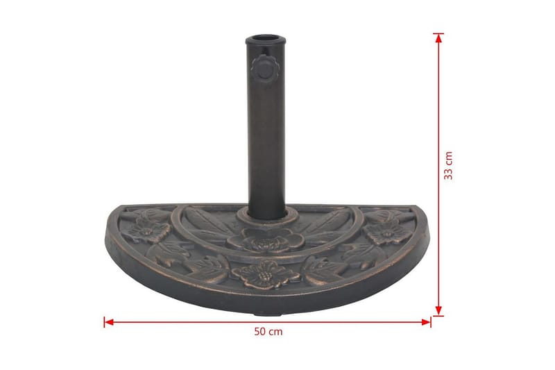 Parasollfot harts halvrund brons 9 kg - Brun - Utemöbler - Solskydd - Parasoll - Parasollfot