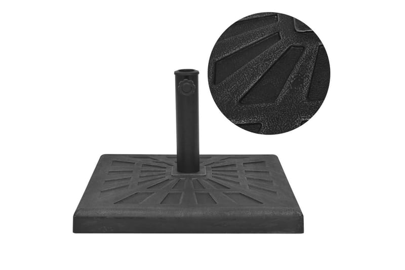 Parasollfot harts kvadratisk svart 12 kg - Svart - Utemöbler - Solskydd - Parasoll - Parasollfot