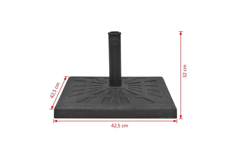 Parasollfot harts kvadratisk svart 12 kg - Svart - Utemöbler - Solskydd - Parasoll - Parasollfot