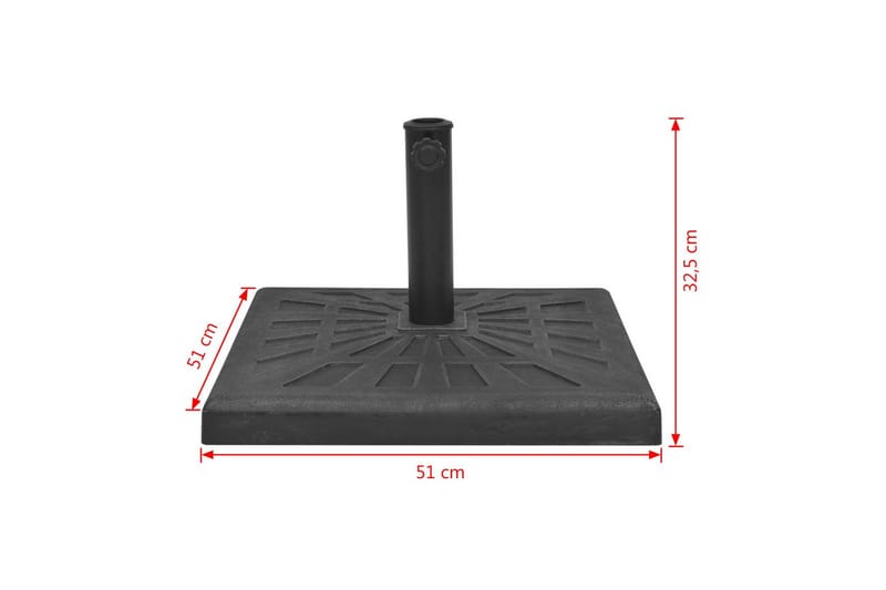 Parasollfot harts kvadratisk svart 19 kg - Svart - Utemöbler - Solskydd - Parasoll - Parasollfot