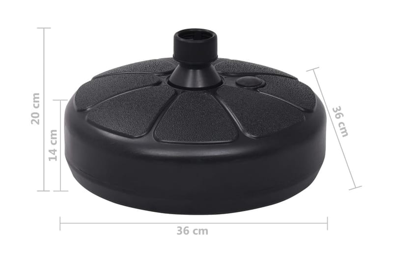 Parasollfot sand/vattenfylld 15 L svart - Svart - Utemöbler - Solskydd - Parasoll - Parasollfot