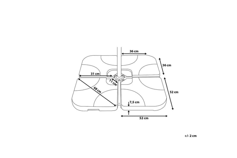 Sunny Parasollfotsvikt 52 cm 4 Delar - Svart - Utemöbler - Solskydd - Parasoll - Parasollfot