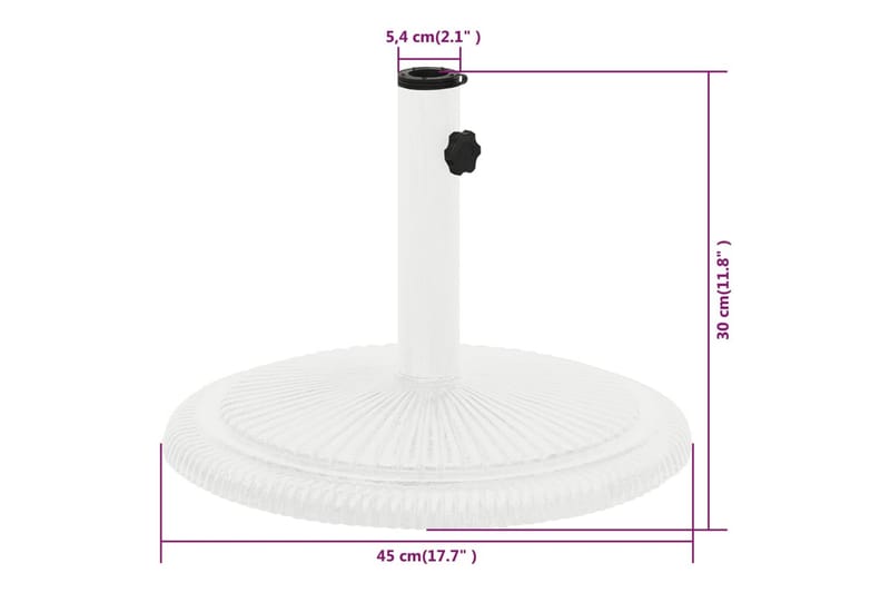 Parasollfot vit 45x45x30 cm gjutjärn - Vit - Parasollfot