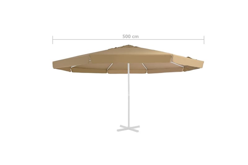 Reservtyg för parasoll taupe 500 cm - Beige - Utemöbler - Solskydd - Parasoll