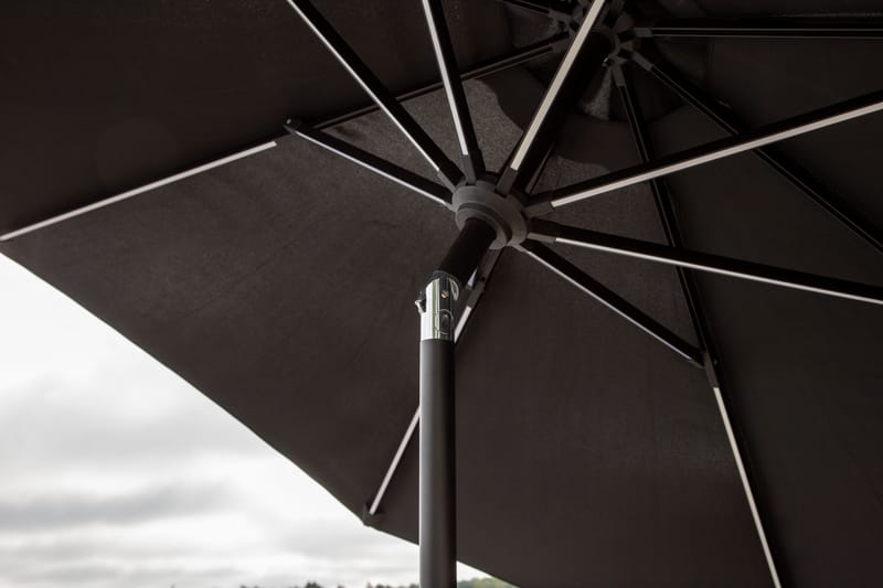 Sabal Parasoll 270 cm med LED - Svart - Utemöbler - Solskydd - Parasoll