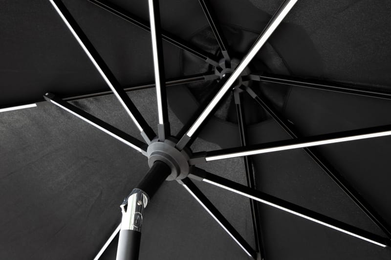 Sabal Parasoll 270 cm med LED - Svart - Utemöbler - Solskydd - Parasoll