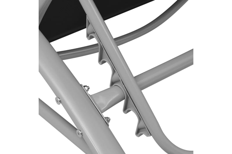 Solsängar med parasoll aluminium svart - Svart - Utemöbler - Solskydd - Parasoll