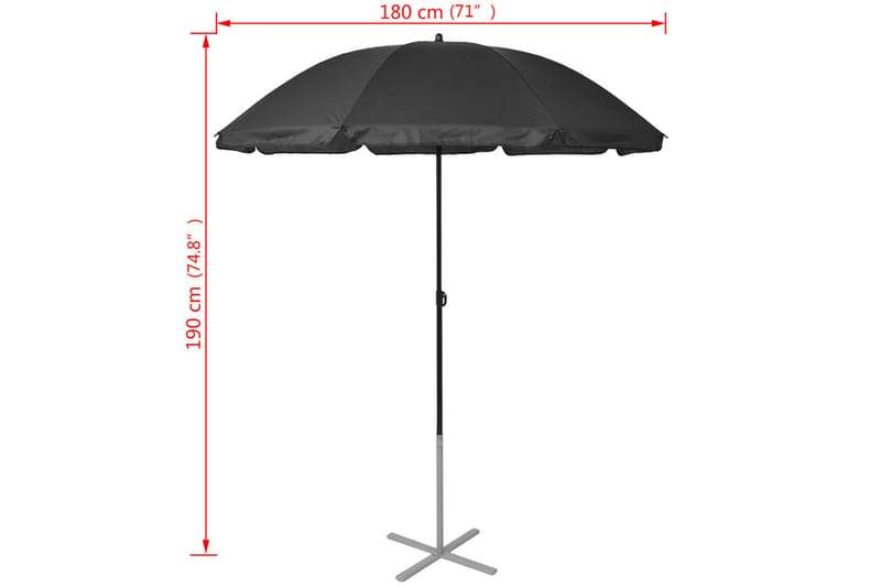 Solsängar med parasoll aluminium svart - Svart - Utemöbler - Solskydd - Parasoll