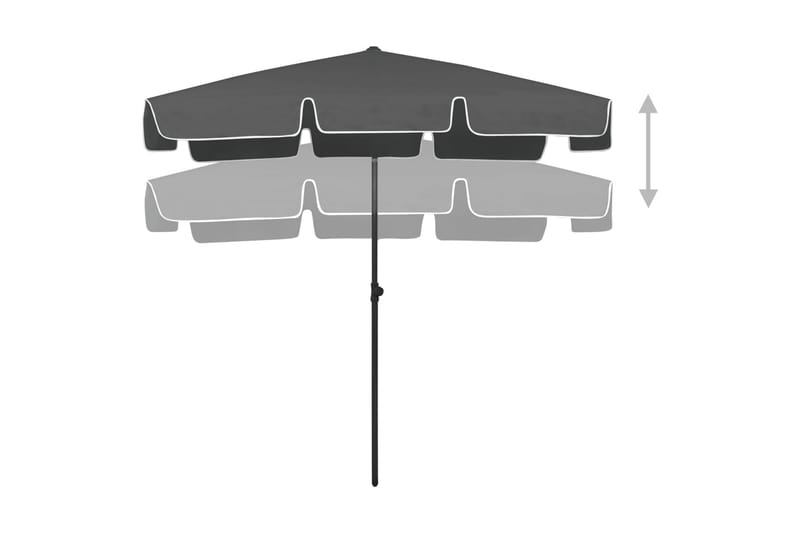 Strandparasoll antracit 200x125 cm - Antracit - Strandparasoll