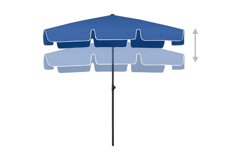 Strandparasoll azurblå 200x125 cm - Azurblå - Utemöbler - Solskydd - Parasoll - Strandparasoll