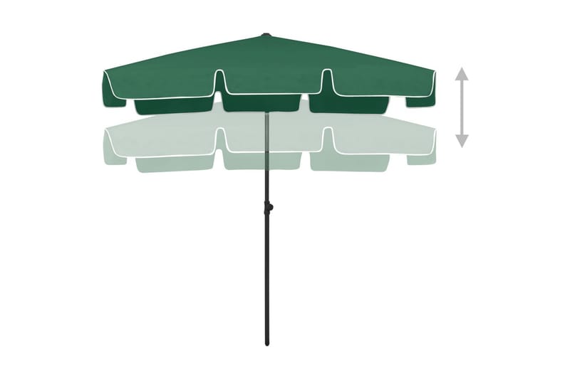 Strandparasoll grön 200x125 cm - Grön - Utemöbler - Solskydd - Parasoll - Strandparasoll