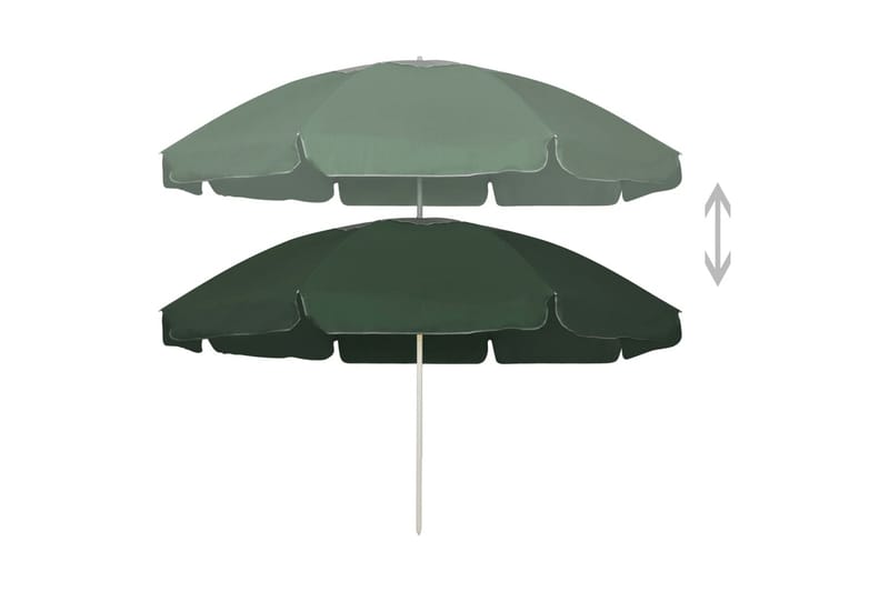 Strandparasoll grön 240 cm - Grön - Utemöbler - Solskydd - Parasoll - Strandparasoll