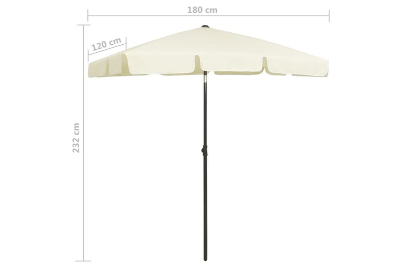 Strandparasoll gul 180x120 cm - Gul - Utemöbler - Solskydd - Parasoll - Strandparasoll
