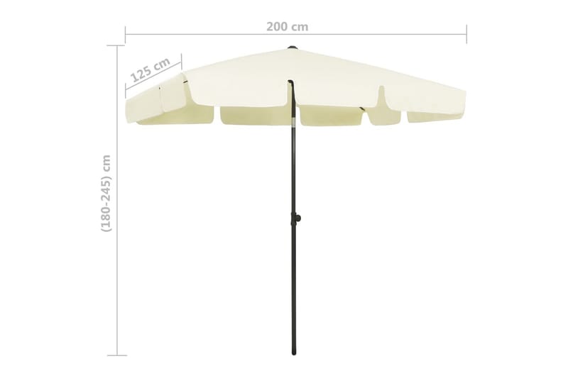 Strandparasoll gul 200x125 cm - Gul - Utemöbler - Solskydd - Parasoll - Strandparasoll