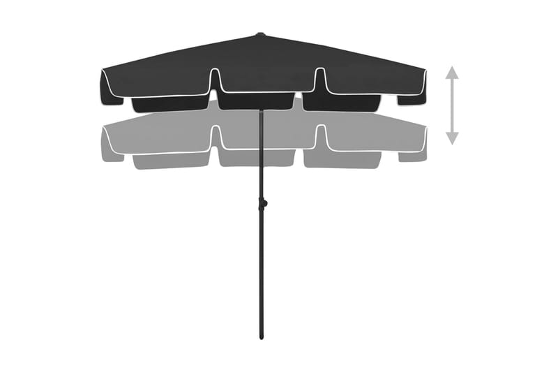 Strandparasoll svart 200x125 cm - Svart - Utemöbler - Solskydd - Parasoll - Strandparasoll