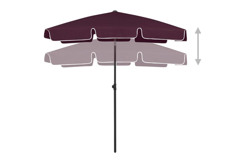 Strandparasoll vinröd 180x120 cm - Vinröd - Utemöbler - Solskydd - Parasoll - Strandparasoll
