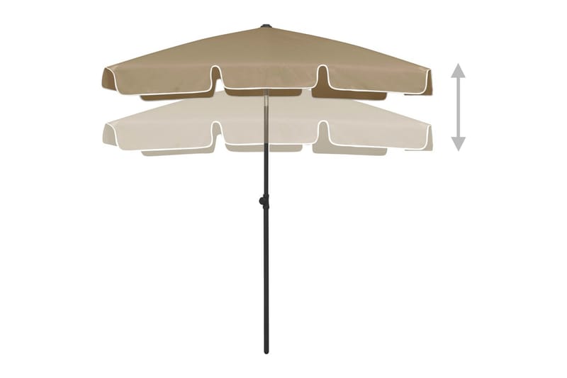 Strandparasoll taupe 180x120 cm - Taupe - Utemöbler - Solskydd - Parasoll - Strandparasoll