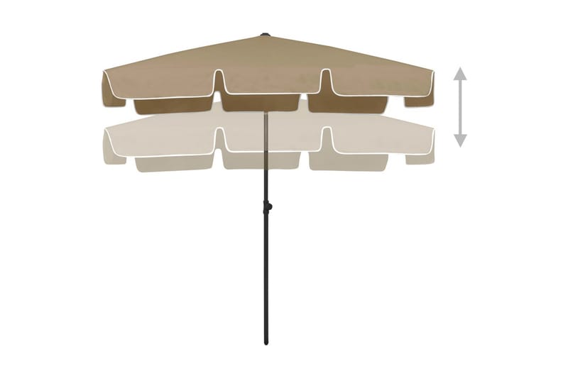 Strandparasoll taupe 200x125 cm - Taupe - Utemöbler - Solskydd - Parasoll - Strandparasoll