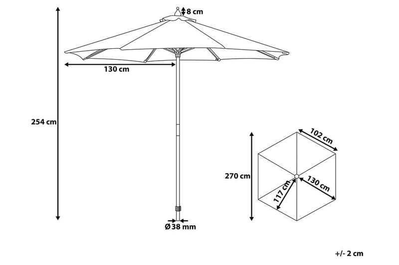 Toscana Ii Parasoll 254 cm - Grön - Parasoll