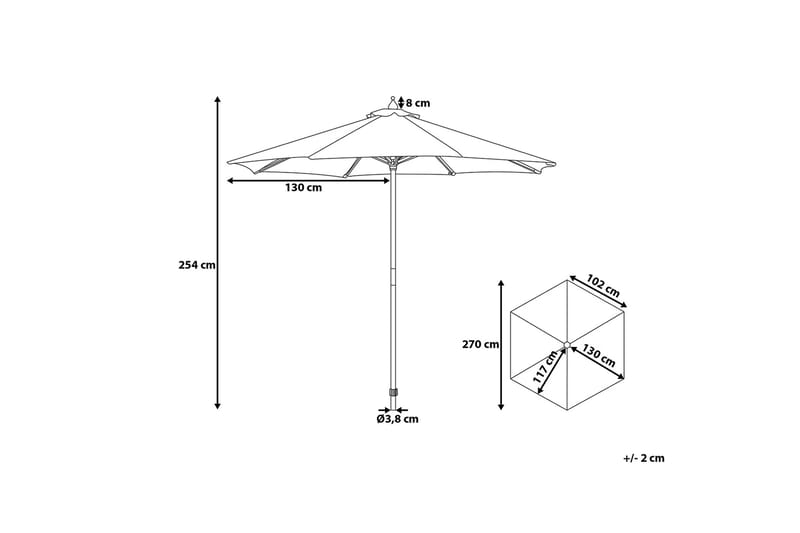 Toscana Ii Parasoll 254 cm - Blå - Utemöbler - Solskydd - Parasoll