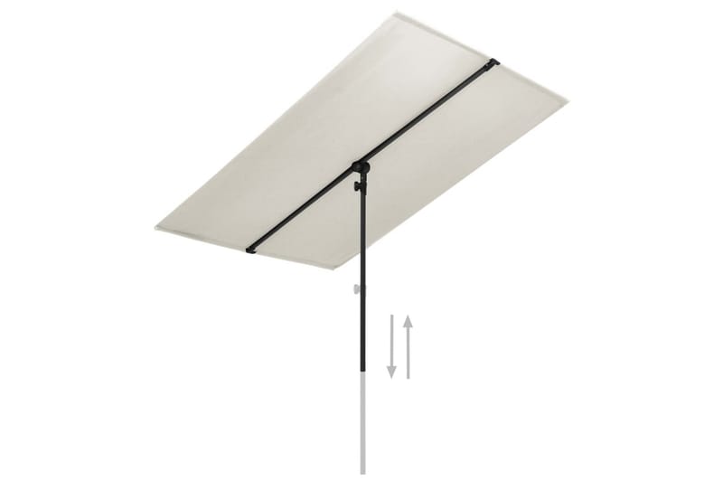 Trädgårdsparasoll med aluminiumstång 180x130 cm sandvit - Vit - Utemöbler - Solskydd - Parasoll