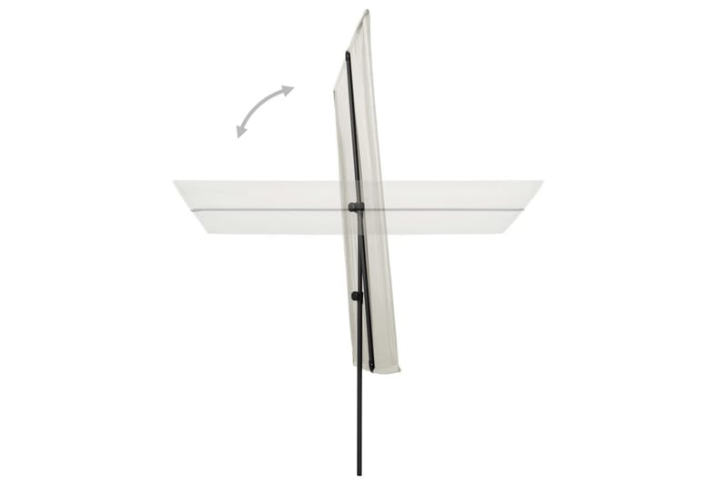 Trädgårdsparasoll med aluminiumstång 180x130 cm sandvit - Vit - Utemöbler - Solskydd - Parasoll