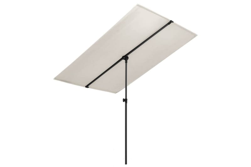 Trädgårdsparasoll med aluminiumstång 180x130 cm sandvit - Vit - Utemöbler - Solskydd - Parasoll