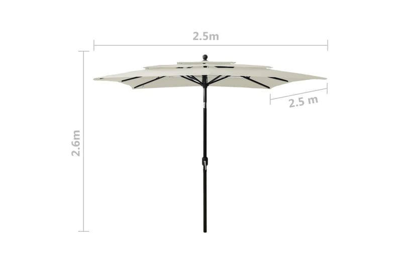 Trädgårdsparasoll med aluminiumstång 2,5x2,5 m sandfärgad - Beige - Utemöbler - Solskydd - Parasoll