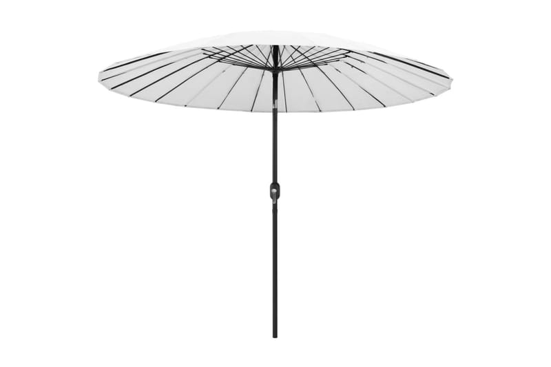 Trädgårdsparasoll med aluminiumstång 270 cm sandvit - Vit - Utemöbler - Solskydd - Parasoll