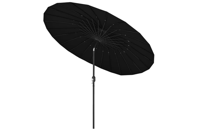 Trädgårdsparasoll med aluminiumstång 270 cm svart - Svart - Utemöbler - Solskydd - Parasoll