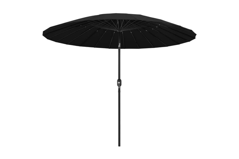 Trädgårdsparasoll med aluminiumstång 270 cm svart - Svart - Utemöbler - Solskydd - Parasoll