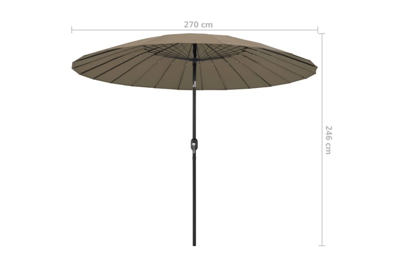 Trädgårdsparasoll med aluminiumstång 270 cm taupe - Brun - Utemöbler - Solskydd - Parasoll
